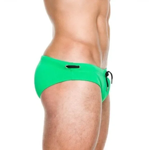 Men's micro beach bikini low rise swim briefs swimwear green speedo size L - Picture 3 of 4